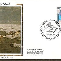 Canada 1981 Province Map Polar Dog Colorano Silk Cover # 13189