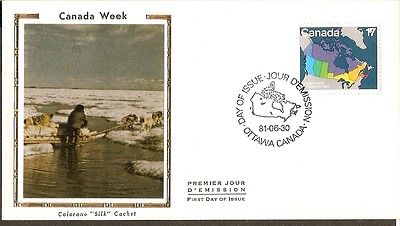 Canada 1981 Province Map Polar Dog Colorano Silk Cover # 13189