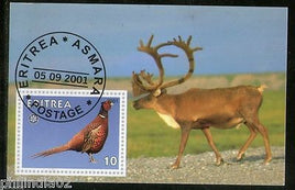 Eritrea 2001 Swamp Deer Stags Bird Wild Life Animals Fauna M/s Cancelled # 3828