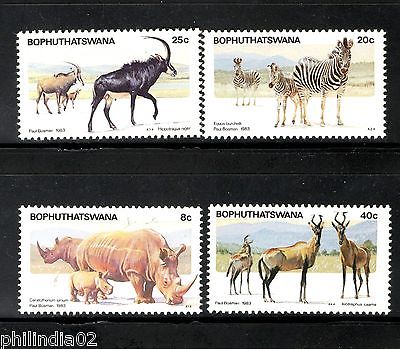 Bophuthatswana 1983 Nature Reserve Rihno Wildlife Animals Sc 100-103 MNH # 5128