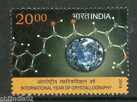 India 2014 International Year of Crystallography Gems 1v MNH