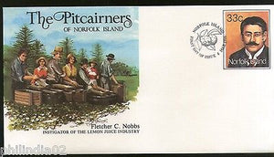 Norfolk Is. Fletcher Nobbs Instigatore of Industry Postal Stationery Env. FD Can