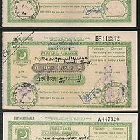 Pakistan 7 Different Postal order with additional stamps affixed used # 12575