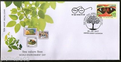 India 2017 World Environment Day Tree Plant Leaf Lucknow Special Cover # 18233