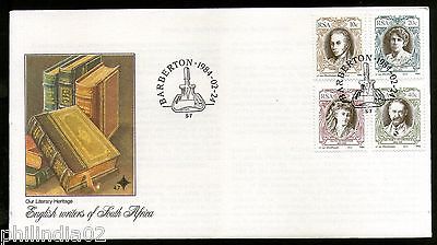 South Africa 1984 English Writers Liberary Heritage Books Sc 626-29 FDC # 16148