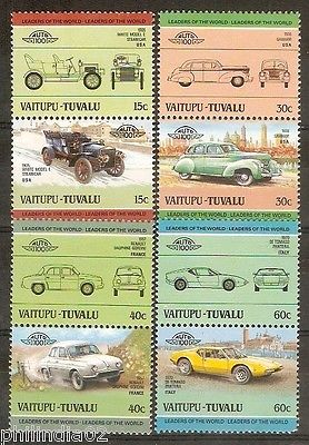 Tuvalu - Vaitupu 1985 Cars Automobile Transport 8v MNH # 3288