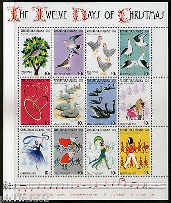 Christmas Is. 1977 Twelve Days of Christmas Birds Sheet of 12 Sc 86 MNH # 15189