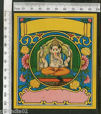 India Lord Ganesha Goddess Vintage Trade Textile Label Multi-colour # 16095