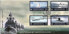 India 2011 President’s Fleet Review Ships Aeroplane Transport Phila- 2733-36 FDC