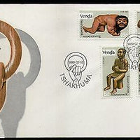 Venda 1980 Wood Carvings Art Handicraft Sc 24-27 FDC # 6475