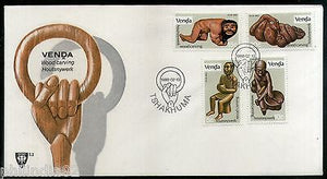 Venda 1980 Wood Carvings Art Handicraft Sc 24-27 FDC # 6475