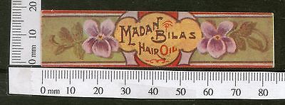 India 1950's Madan Bilas Hair Oil Vintage Perfume Label Multi-Colour # 2838
