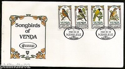 Venda 1985 Song Birds Robin Barbet Wildlife Animal Fauna Sc 116-119 FDC # 16256