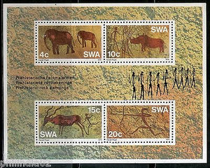 South West Africa 1976 Pre-historic Rock Paintings Art Sc 384-87 M/s MNH # 6350