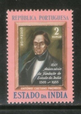 Portuguese India 1956 Antonio Caetano Pacheco Portrait Sc 550 1v MH # 1112A