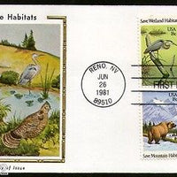 United States 1980 Bear Bird Animal Wildlife Colorono Silk FDC Sc 1924a # 16189