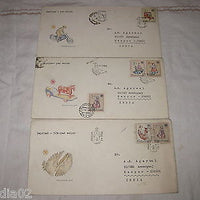 Czechoslovakia 1986 Toys UNICEF Child Survival set of 3 FDCs to India # 18414