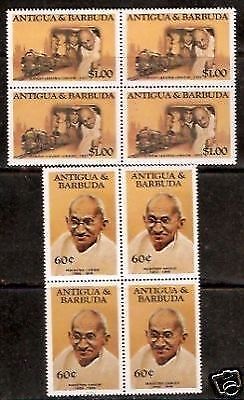 Antigua & Barbuda 1984 60c & $1 Mahatma Gandhi of India 2v MNH in BLK/4 Set
