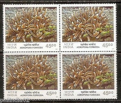 India 2001 Corals in India Marine Life Phila-1843 BLK/4 MNH