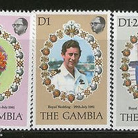 Gambia 1981 Princess Diana & Charles Royal Wedding 3v MNH # 2009