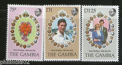 Gambia 1981 Princess Diana & Charles Royal Wedding 3v MNH # 2009