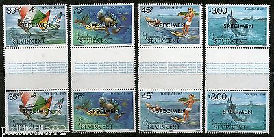 St. Vincent Grenadines 1985 Tourism Water Sport SPECIMEN Gutter Pair MNH # 3903