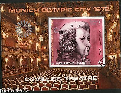 Yemen Arab Rep. Munich Olympic Games Mozart Cuvillies Theater M/s Canc # 134