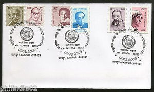 India 2009 10th Def. Series Builders of Modern Gandhi Bhabha Teresa Tata FDC