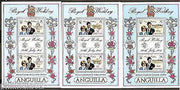 Anguilla 1981 Lady Diana Royal Wedding Prince Charls 3 Diff. M/s Set MNH # 6382