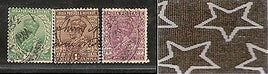 India 3 Diff KG V ½A 1A & 1A3p ERROR WMK - Multi Star Inverted Used as Scan 4020