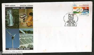 India 1998 Renewable Energy for Ever Wind Solar Water Fall Special Cover # 18385