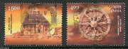 India 2001 Sun Temple - KONARK Orissa Architecture 2v Phila-1877a Used Set