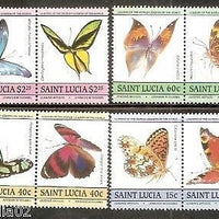 St. Lucia 1985 Butterflies Moth Insect Sc 721-24 MNH