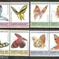 St. Lucia 1985 Butterflies Moth Insect Sc 721-24 MNH