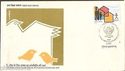 India 1987 Year of Shelter Home Phila-1092 FDC