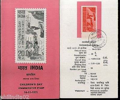 India 1971 National Children's Day Painting Phila-543 Cancelled Folder