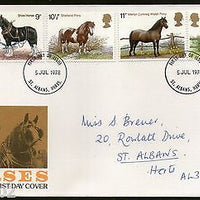 Great Britain 1978 British Horses Cattle Animal 4v FDC # 7187