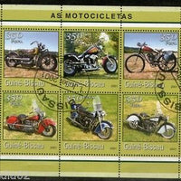 Guinea Bissau 2001 Motor Cycle Bike Automobile Transport M/s Sheetlet Cancelled # 8052