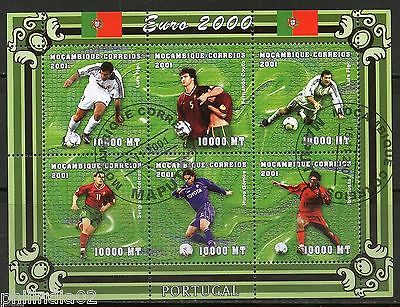 Mozambique 2001 European Soccer Championships Sport Sc 1421 Sheetlet Canc. #7880