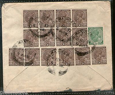 India 1937 KG V Multi Franked Cover Raniganj to England # 1452-17