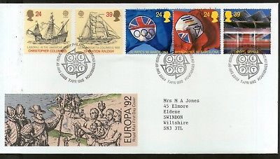Great Britain 1992 Olympic & Paraolympic Sailing Ships Europa 5v FDC # F133