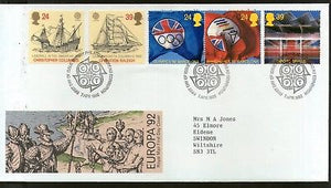 Great Britain 1992 Olympic & Paraolympic Sailing Ships Europa 5v FDC # F133