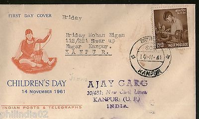 India 1961 Children’s Day Phila-359 Date Cancellation FDC # 13327