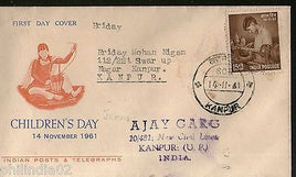 India 1961 Children’s Day Phila-359 Date Cancellation FDC # 13327
