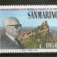 San Marino 1984 Visit of Italian Pres. Sandro Pertini Sc 1071 MNH # 3894