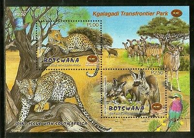 Botswana 2001 Leopard Bat Eared Fox Wildlife Animal Fauna Sc 717a M/s MNH #12951