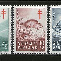 Finland 1961 Otter Seal Wildlife Marine life Animals Sc B160-62 MNH # 2578