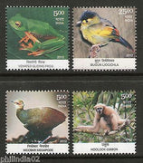 India 2012 Convention on Biological Diversity Bird Frog Monkey Animal 4v MNH