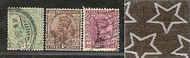 India 3 Diff KG V ½A 1A & 1A3p ERROR WMK - Multi Star Inverted Used as Scan 1728