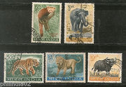 India 1963 Wild Life Preservation Lion Tiger Panda Elephant Phila-392a Used Set